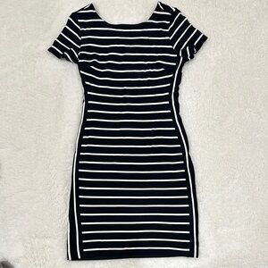 Black and White Striped Women's Dress